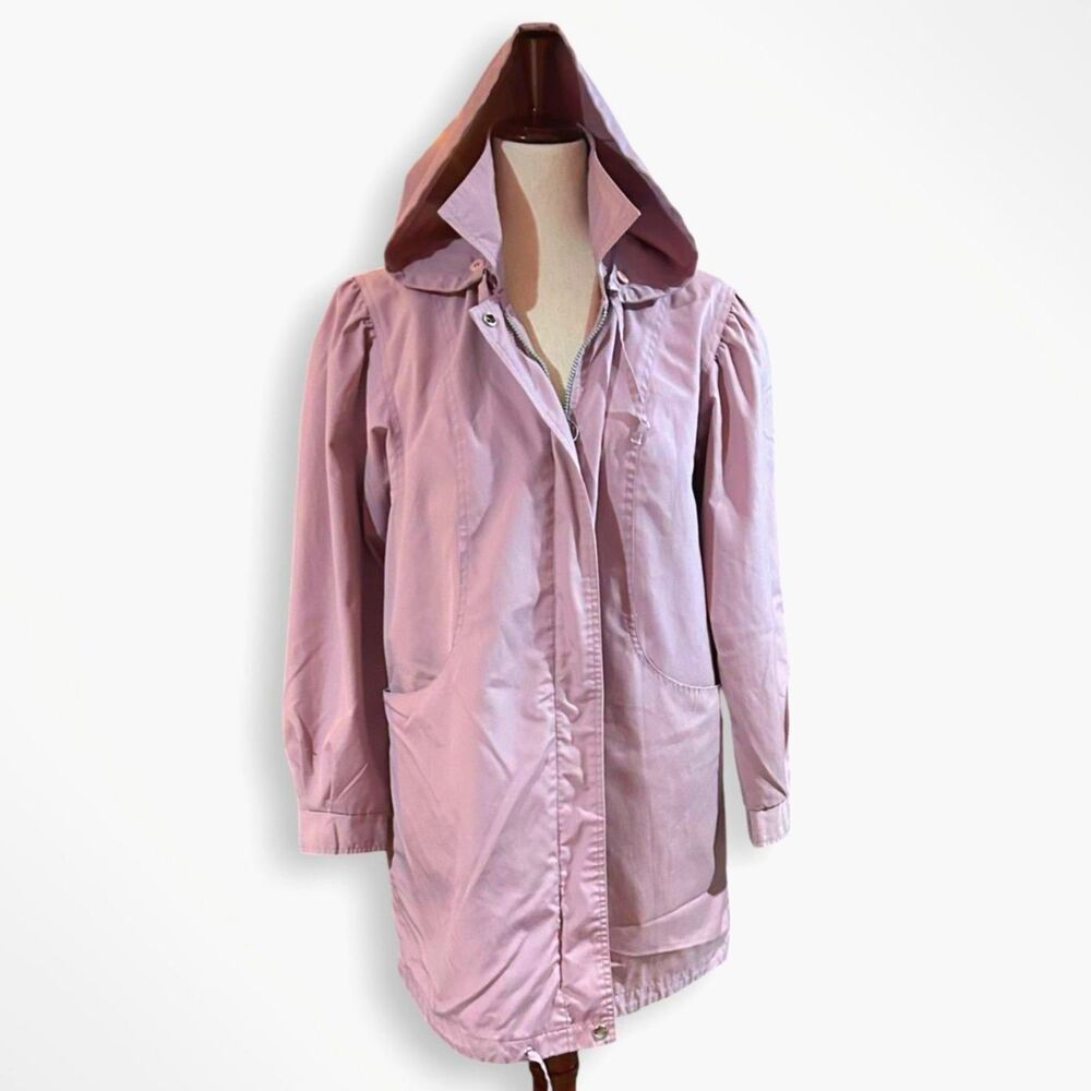 VTG 80s 90s Lavender Pastel Puff Sleeve Parka Jacket, 12 Romantic Coquette